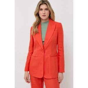 Plátěná bunda Luisa Spagnoli oranžová barva, jednořadá, hladká