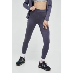 Sportovní legíny Jack Wolfskin Berntal Tights dámské, fialová barva, hladké