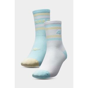 Dětské ponožky 4F 2-pack tyrkysová barva