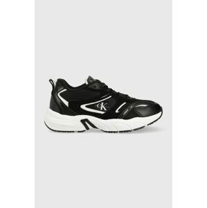 Sneakers boty Calvin Klein Jeans RETRO TENNIS SU-MESH WN černá barva, YW0YW00891