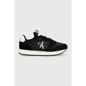 Sneakers boty Calvin Klein Jeans YW0YW00840 RUNNER SOCK LACEUP NY-LTH W černá barva