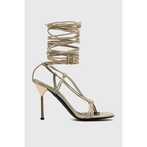 Kožené sandály Karl Lagerfeld KL30904 GALA zlatá barva