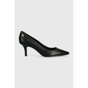 Kožené lodičky Tommy Hilfiger Fw0fw06942 Th Pointy Pump černá barva,