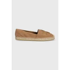 Semišové espadrilky Tory Burch Woven hnědá barva, 143022-250