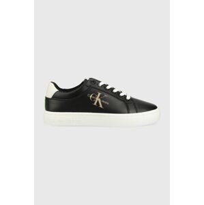 Kožené sneakers boty Calvin Klein Jeans CLASSIC CUPSOLE FLUO CONTRAST WN černá barva, YW0YW00912