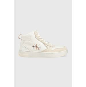 Sneakers boty Calvin Klein Jeans BASKET CUPSOLE MID IRREG LINE WN bílá barva, YW0YW00921