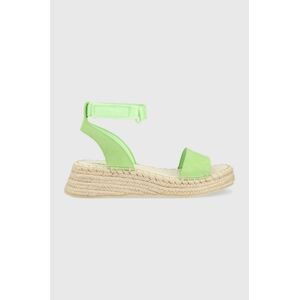 Sandály Calvin Klein Jeans SPORTY WEDGE ROPE SU CON dámské, žlutá barva, na platformě, YW0YW00977