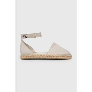 Espadrilky Calvin Klein Jeans ANKLE ESPADRILLE BTW béžová barva, YW0YW01027