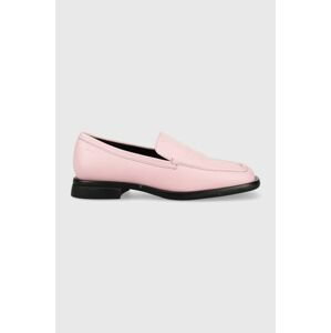 Kožené mokasíny Vagabond Shoemakers BRITTIE dámské, růžová barva, na plochém podpatku, 5451.001.45