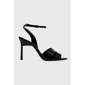 Kožené sandály Calvin Klein GEO STIL SANDAL 90HH černá barva, HW0HW01462