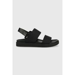 Sandály Calvin Klein ADJ SANDAL W/HW - JQ dámské, černá barva, HW0HW01491