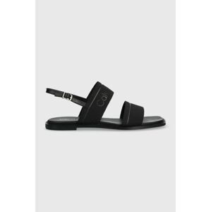 Sandály Calvin Klein SQUARED SANDAL HE dámské, černá barva, HW0HW01496