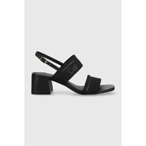 Sandály Calvin Klein SQUARED BLK HL SANDAL 45 HE černá barva, HW0HW01635