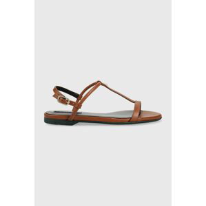 Kožené sandály Patrizia Pepe dámské, hnědá barva, CX0249 L011 B757