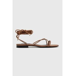 Kožené sandály Patrizia Pepe dámské, hnědá barva, 8X0045 L011 B757