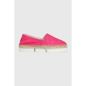 Espadrilky Love Moschino Scarpad Espam 35 růžová barva, na platformě, JA10313G1G