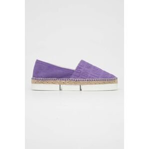 Espadrilky Love Moschino Scarpad Espam 35 fialová barva, na platformě, JA10313G1G