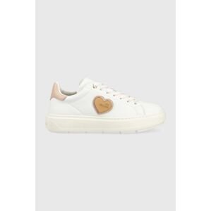 Kožené sneakers boty Love Moschino Sneakerd Bold 40 bílá barva, JA15384G1G