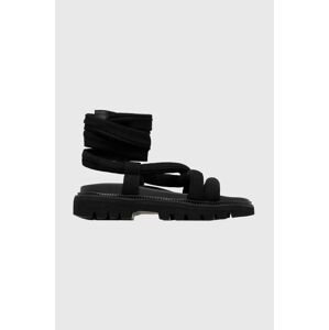 Sandály Tommy Jeans CHUNKY SANDAL dámské, černá barva, na platformě, EN0EN02073