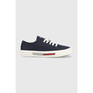 Tenisky Tommy Jeans LOW CUT WMNS CANVAS dámské, bílá barva, EN0EN02085