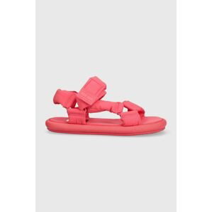 Sandály Tommy Jeans POPPY SOFT PADDED dámské, růžová barva, EN0EN02120