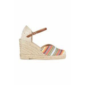 Espadrilky Geox D GELSA béžová barva, na klínku, D35TPA 01143 C0G5F