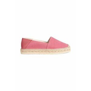 Kožené espadrilky Geox D LAMPEDUSA růžová barva, D35V0A 02285 C8335