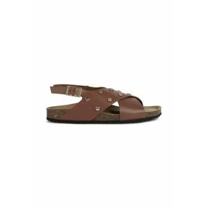 Kožené sandály Geox D BRIONIA I dámské, béžová barva, D35LSI 00043 C6002