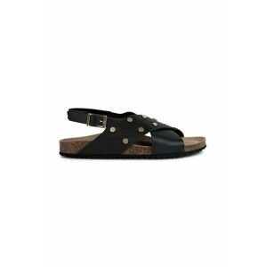 Kožené sandály Geox D BRIONIA I dámské, černá barva, D35LSI 00043 C9999