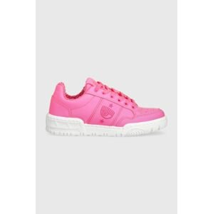 Kožené sneakers boty Chiara Ferragni CF3109_037 růžová barva, CF1 LOW