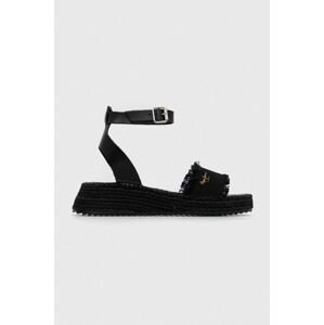 Sandály Pepe Jeans KATE dámské, černá barva, na platformě