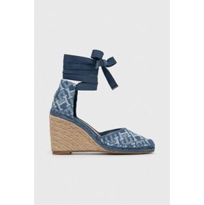 Espadrilky Tommy Hilfiger CLOSED TOE WEDGE MONOGRAM dámské, na klínku, FW0FW07011