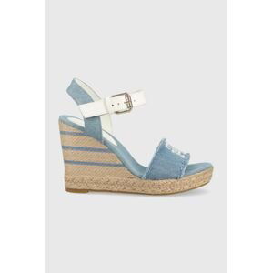 Sandály Tommy Hilfiger DENIM WEDGE SANDAL dámské, na klínku, FW0FW07079