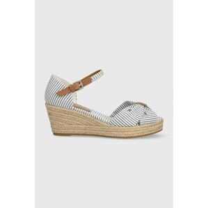 Sandály Tommy Hilfiger HIGH WEDGE SEERSUCKER dámské, na klínku, FW0FW07158