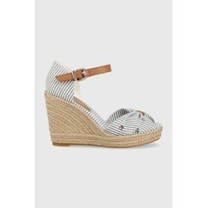 Sandály Tommy Hilfiger BASIC SEERSUCKER HIGH WEDGE dámské, na klínku, FW0FW07160