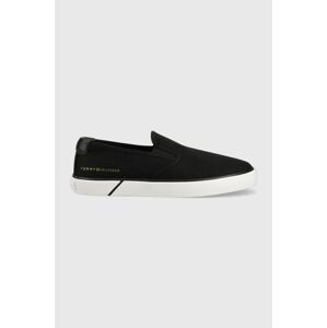 Tenisky Tommy Hilfiger ESSENTIAL SLIP-ON SNEAKER BL dámské, černá barva, FW0FW07249