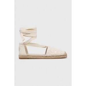 Espadrilky Tommy Hilfiger CLOSED TOE ESPADRILLE MONOGRAM W béžová barva, FW0FW07253