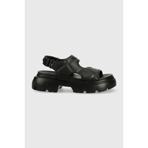 Sandály Karl Lagerfeld SUN TREKKA dámské, černá barva, na platformě, KL83506