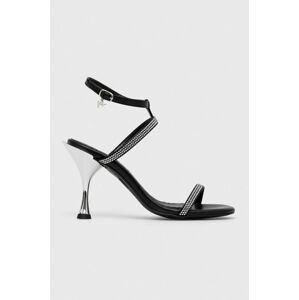 Kožené sandály Karl Lagerfeld PANACHE HI černá barva, KL30829