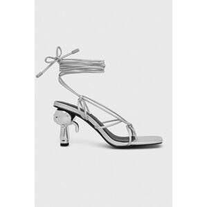 Sandály Karl Lagerfeld IKON HEEL stříbrná barva, KL39025
