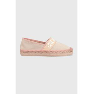 Espadrilky Love Moschino růžová barva, JA10482G0GIG0600