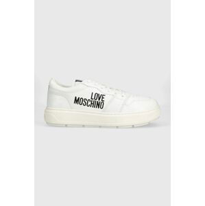 Kožené sneakers boty Love Moschino bílá barva, JA15274G0GIAB10A