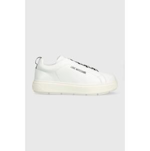 Kožené sneakers boty Love Moschino bílá barva, JA15824G0GIA0100