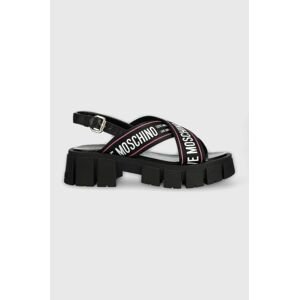 Sandály Love Moschino dámské, černá barva, na platformě, JA16186G0GIX200A
