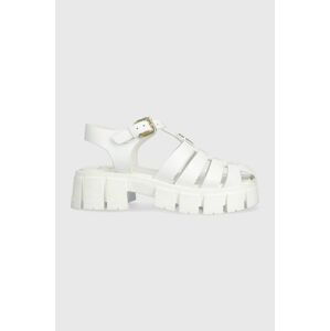 Kožené sandály Love Moschino dámské, bílá barva, na platformě, JA16226G0GIA0100