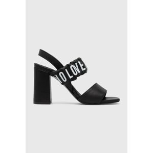 Kožené sandály Love Moschino černá barva, JA16358G0GIE0000