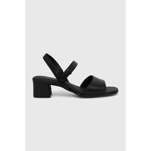 Kožené sandály Camper Katie Sandal dámské, černá barva, na podpatku, K201023.001
