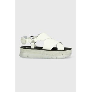 Kožené sandály Camper Oruga Up dámské, bílá barva, na platformě, K201399.002