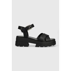 Sandály Guess WALEE dámské, černá barva, na platformě, FL6WLE ELE03