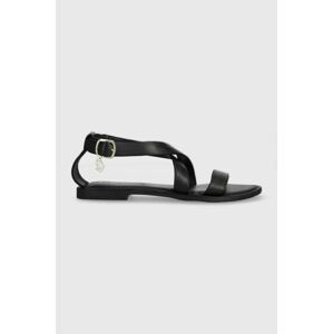 Kožené sandály U.S. Polo Assn. LINDA dámské, černá barva, LINDA001D